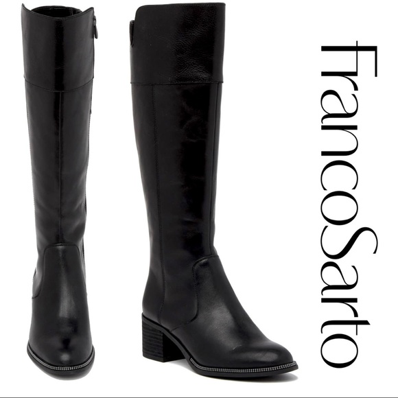 NWT Franco Sarto Block Heel Leather Boot - Picture 2 of 11